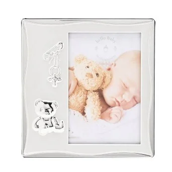 Rama foto argintata Hello Baby model ursulet
