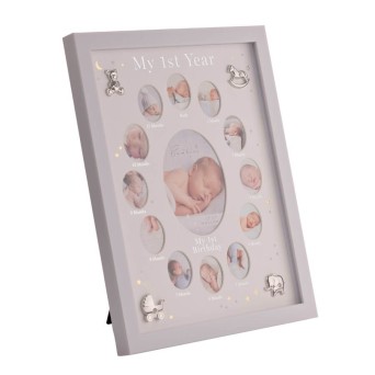 Rama foto pentru primul an cu simboluri argintate, Bambino by Juliana