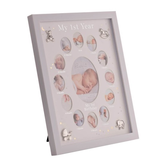 Rama foto pentru primul an cu simboluri argintate, Bambino by Juliana