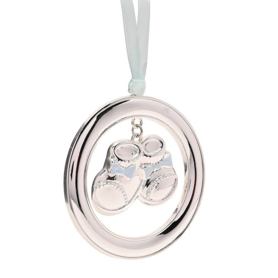 Botosei Bambino Silver Plated Hanging Bootie Bleu