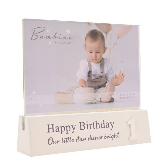 Rama foto tip block Bambino by Juliana 1st Birthday mesaj Happy Birthday micuta stea