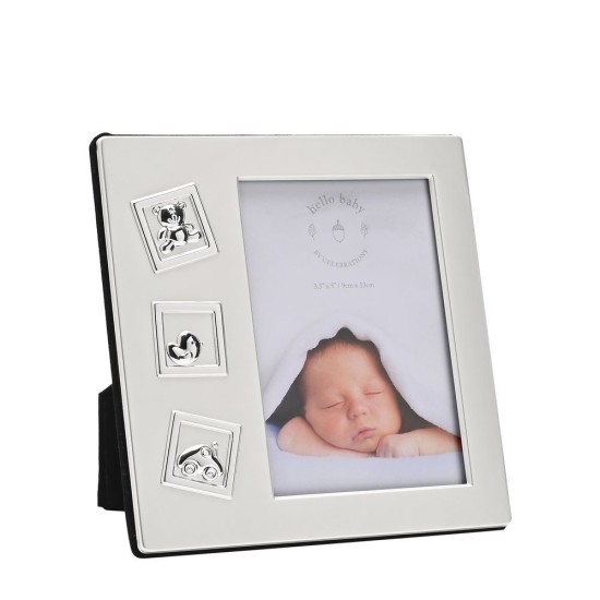 Rama foto argintata Hello Baby motive bebelusi