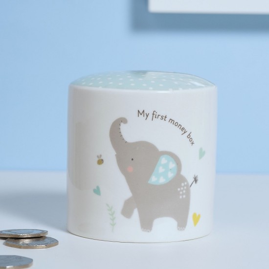 Pusculita pentru copii din ceramica Hello Baby bleu