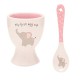 Set lingurita si suport pentru ou Hello Baby roz