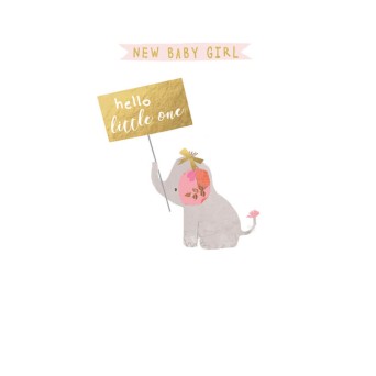 Felicitare cu elefantel New Baby Girl