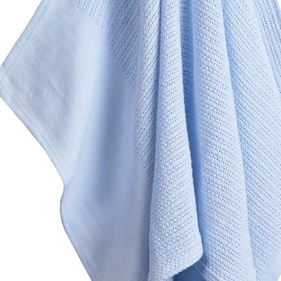 Paturica celulara cu tesatura densa din bumbac bleu Baby Town krbaby.ro