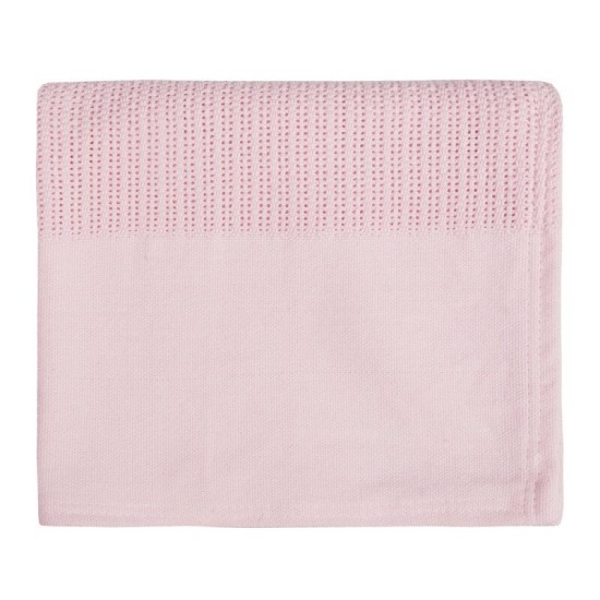 Paturica celulara cu tesatura densa din bumbac roz Baby Town krbaby.ro