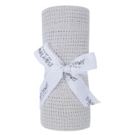 Paturica celulara bebelusi din bumbac Baby Town gri 70x90 cm