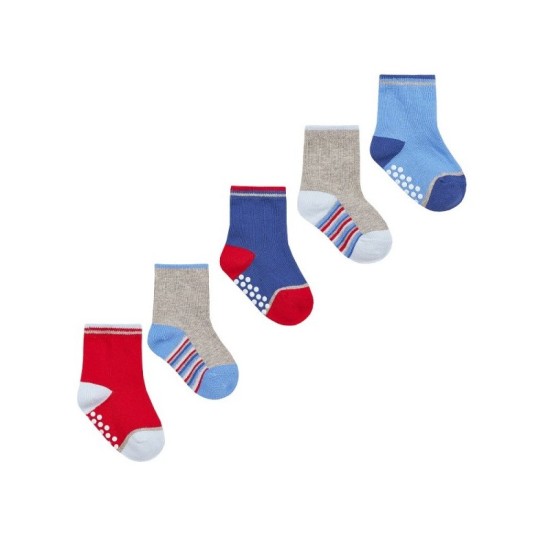 Set 5 perechi sosete antiderapante multicolore pentru bebelusi krbaby.ro