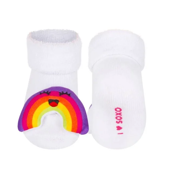 Sosete bebelusi cu zornaitoare - curcubeu krbaby.ro