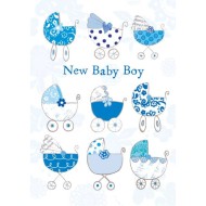 Felicitare carucior New Baby Boy