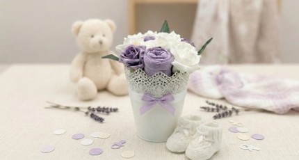 Buchete flori din hainute bebelusi - cadouri babyshower