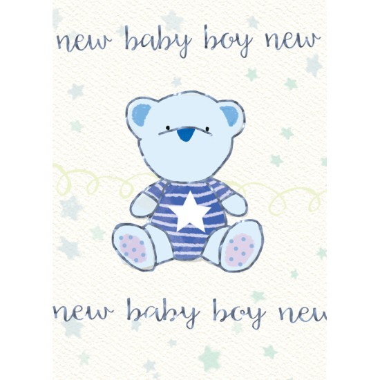 Felicitare cu ursulet New Baby Boy krbaby.ro