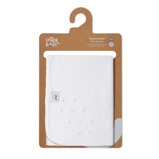 Paturica subtire din bumbac 60 x 65 cm Inter Baby - alba