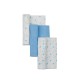 Set 3 museline pentru bebelusi 80 x 80 cm Inter Baby - alb si bleu