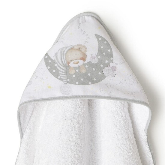 Set cadou bebe cu prosop baie si jucarie plus ursulet Inter Baby - gri
