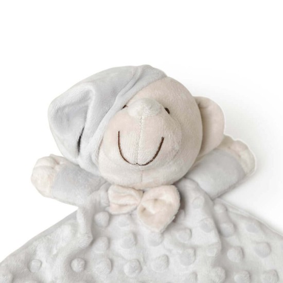 Set cadou bebe cu prosop baie si jucarie plus ursulet Inter Baby - gri