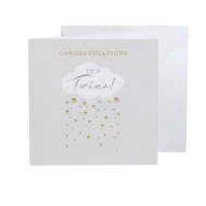 Felicitare eleganta Bambino It's Twins