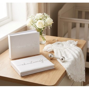 Album Foto Botez Christening Alb si Argintiu