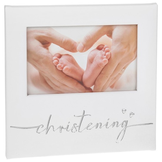 Rama foto botez Christening alba 10x15 cm