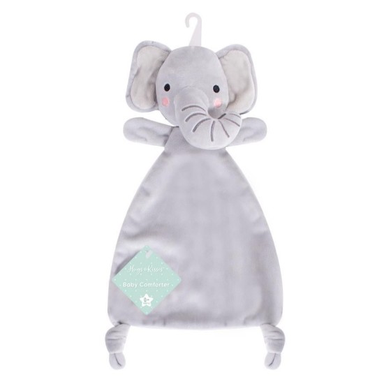 Jucarie de atasament cu etichete senzoriale Elefantel Hugs & Kisses 25x25 cm