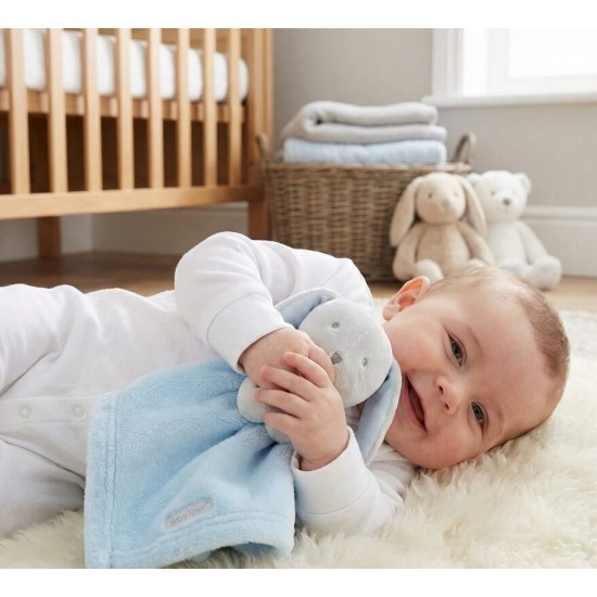 Jucarie iepuras cu minipaturica pentru bebelusi Baby Town bleu