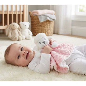 Jucarie de atasament oita roz Soft Touch 36x36 cm