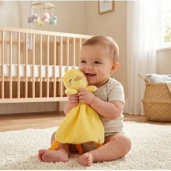 Jucarie de atasament cu etichete senzoriale Ratusca Hugs & Kisses