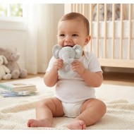 Jucarie zornaitoare din plus elefantel gri Soft Touch