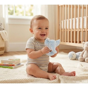 Jucarie zornaitoare din plus elefantel bleu Soft Touch