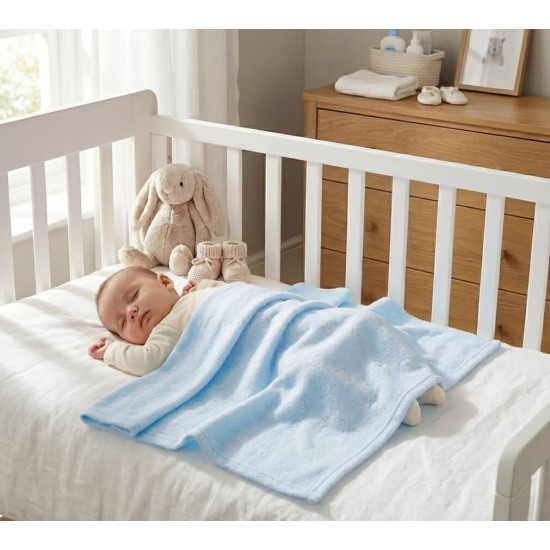 Paturica bebe din fleece bleu Soft Touch