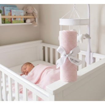 Paturica celulara bebelusi din bumbac Baby Town roz 70x90 cm