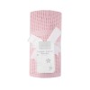 Paturica celulara din bumbac roz Hugs & Kisses pentru bebelusi 70x90 cm