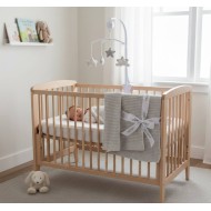 Paturica celulara bebelusi din bumbac Baby Town gri 70x90 cm