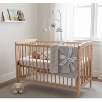 Paturica celulara bebelusi din bumbac Baby Town gri 70x90 cm