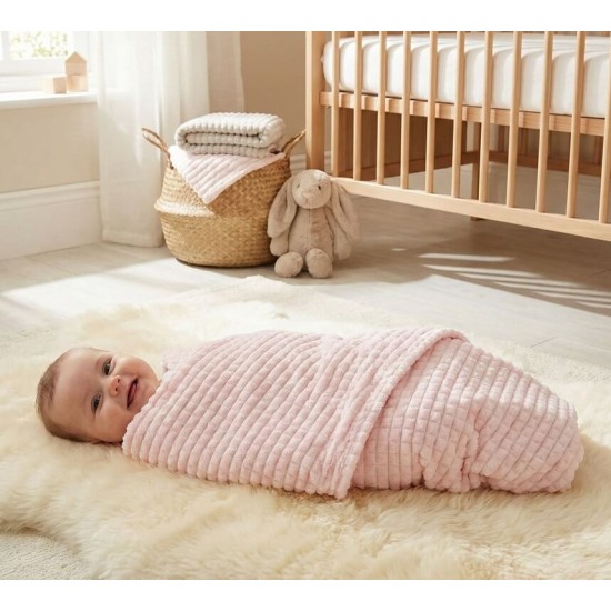 Paturica din jacquard pentru bebelusi Snuggle Baby - roz