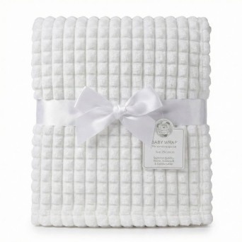 Paturica din jacquard pentru bebelusi Snuggle Baby alba 75x90 cm