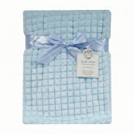 Paturica din jacquard pentru bebelusi Snuggle Baby bleu 75x90 cm