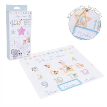 Paturica pentru fotografii tip Milestone cu accesorii Hugs & Kisses 80x80 cm