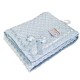Paturica premium Soft Touch bleu cu buline in relief si blanita Sherpa 75x100 cm