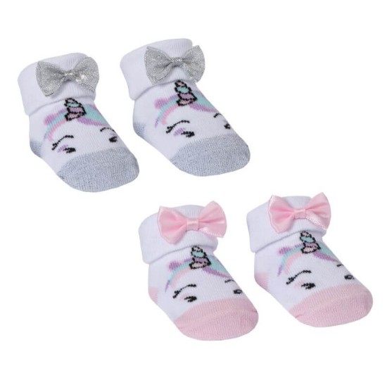 Sosete cadou fetite - model unicorn 0-6 luni krbaby.ro