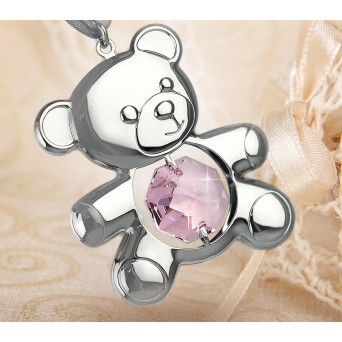 Marturii botez ursulet cu cristale Swarovski pentru fetita sau baietel