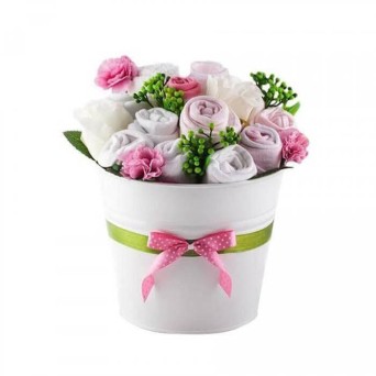 Buchet de flori din hainute pentru fetite - 11 piese