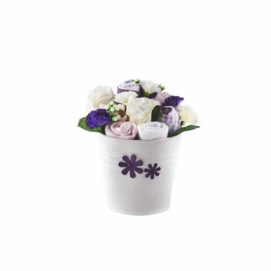 Buchet de flori mov din hainute pentru fetite - 7 piese krbaby.ro