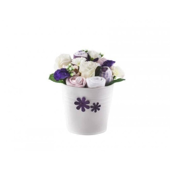 Buchet de flori mov din hainute pentru fetite - 7 piese krbaby.ro