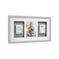 Pearhead - Kit rama foto simpla cu amprenta mulaj manuta si piciorus - gri