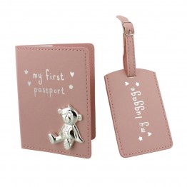 Button Corner - Set pentru prima calatorie a bebelusului My First Passport - pink