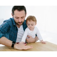 Pearhead - Kit rama foto tripla gri cu amprente manuta si piciorus