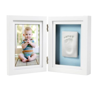 Pearhead - Kit rama foto dubla cu amprenta mulaj manuta sau piciorus - alba