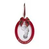 Kit rama foto ovala rosie cu amprenta din cerneala First Christmas Pearhead